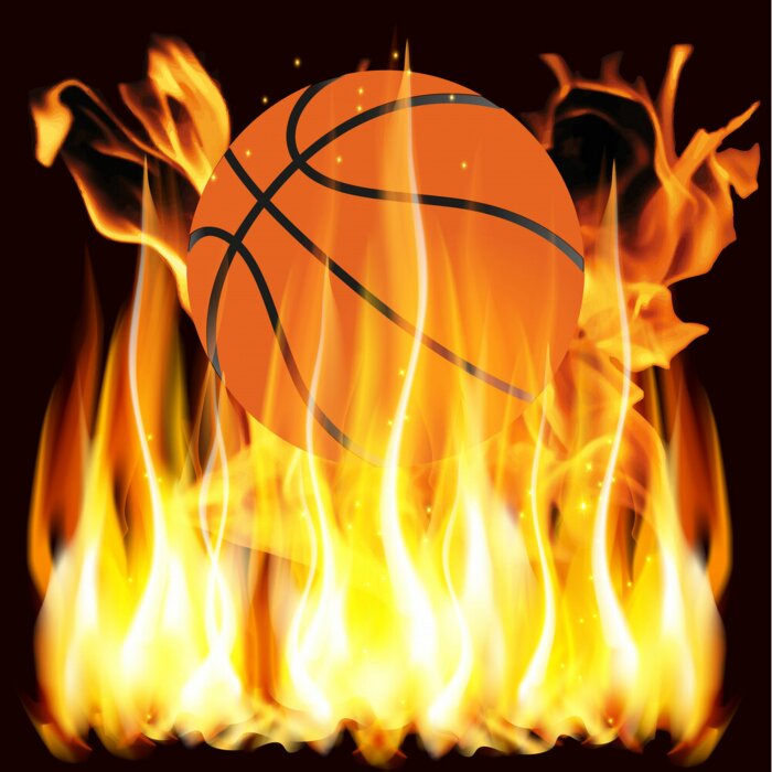 Sticker Vlammen en basketbal