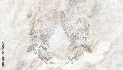 Vleugels op een marmeren achtergrond