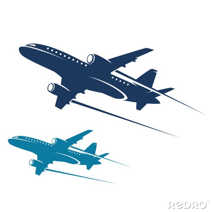 Sticker vliegtuigen abstract