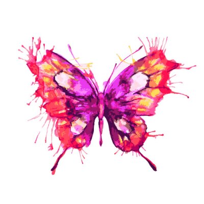 Sticker Vlinder in een abstracte stijl