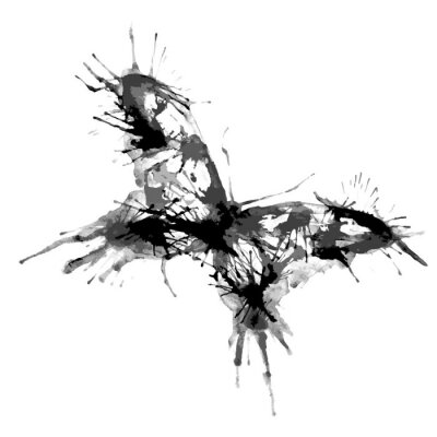 Sticker Vlinder in zwart-wit