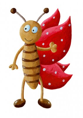 Sticker Vlinder met rode stipvleugels