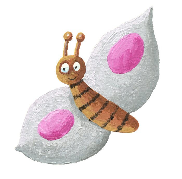 Sticker Vlinder met witte stipvleugels