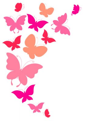 Vlinders in een roze tint