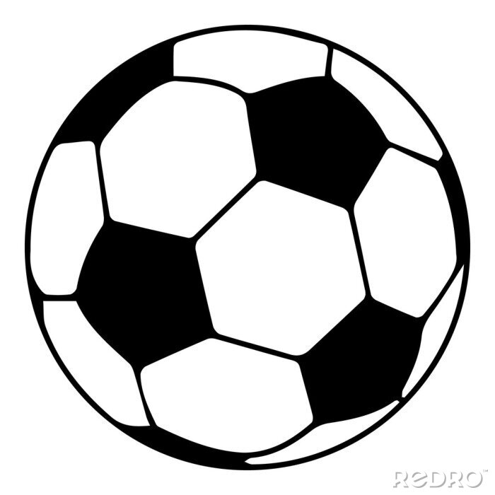 Sticker Voetbal minimalistische zwart-wit afbeelding