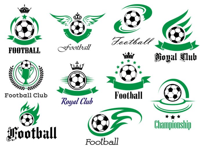 Sticker Voetbal of voetbal sport heraldische emblemen en symbolen