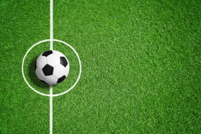 Sticker Voetbal op het Gazon