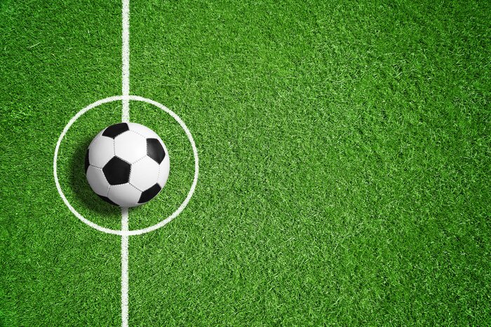 Sticker Voetbal op het Gazon