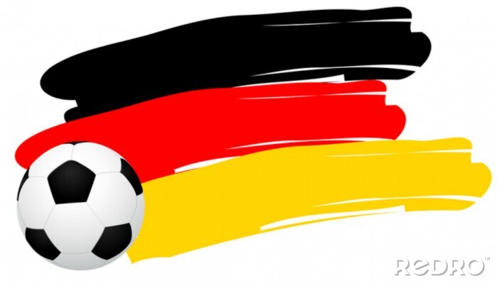 Sticker Voetbal tegen de achtergrond van Duitse kleuren