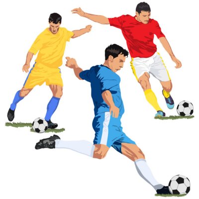Sticker Voetbal voetballers