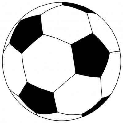 Sticker Voetbal zwart-wit minimalistische illustratie