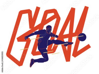 Sticker Voetbaldoel geschoten