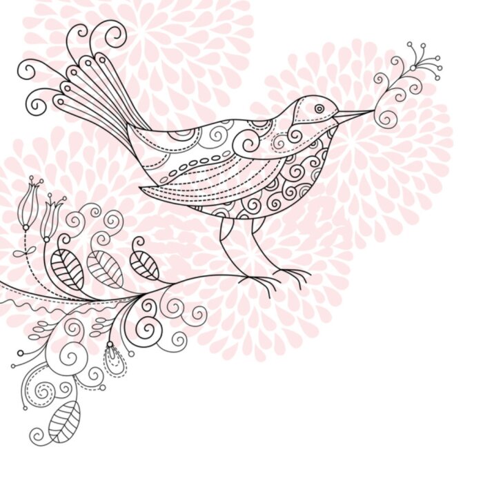 Sticker vogel shabby