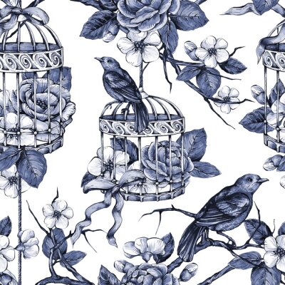 Sticker Vogels in de tuin