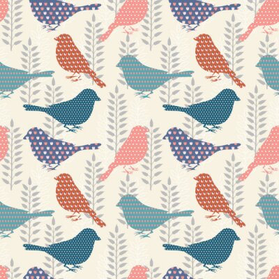 Behang Vogels naadloze patroon