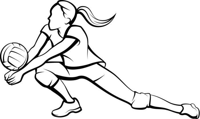 Sticker Volleybal Dig Girl