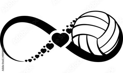 Sticker volleybal-hart-infinity4