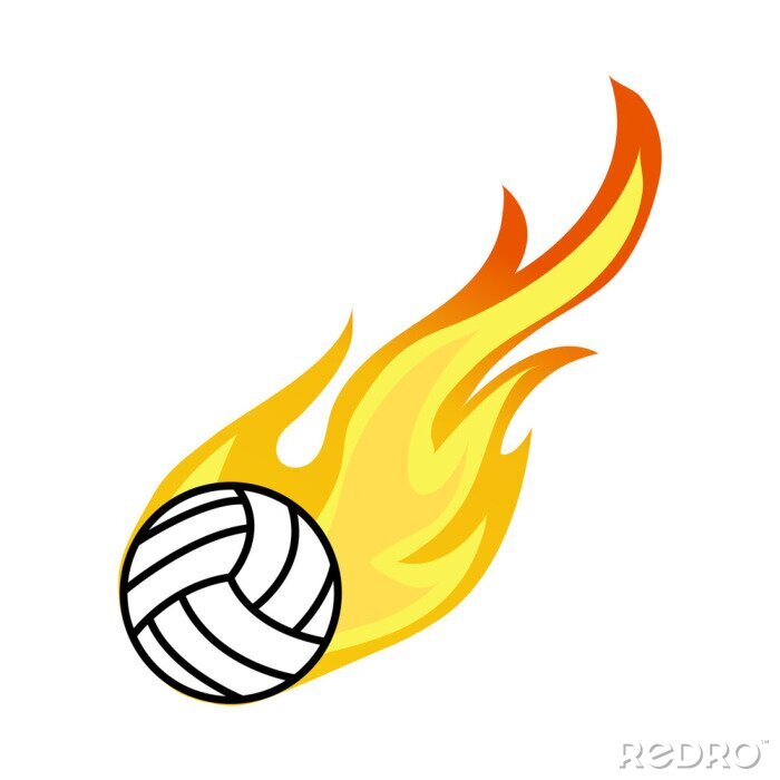 Sticker Volleybal op het vuur