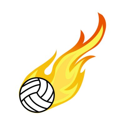 Sticker Volleybal op het vuur