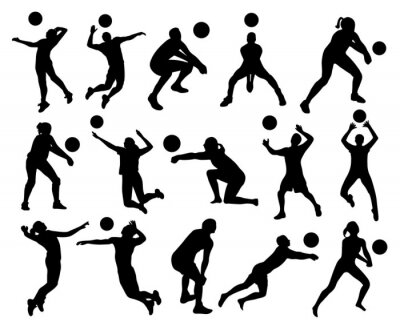Sticker volleybal Silhouetten