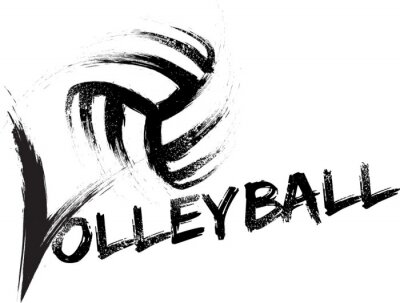 Sticker Volleyball Grunge Streaks