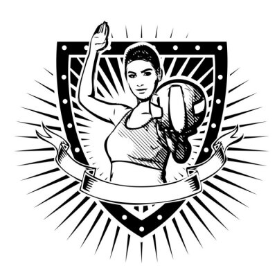 Sticker volleyball shield