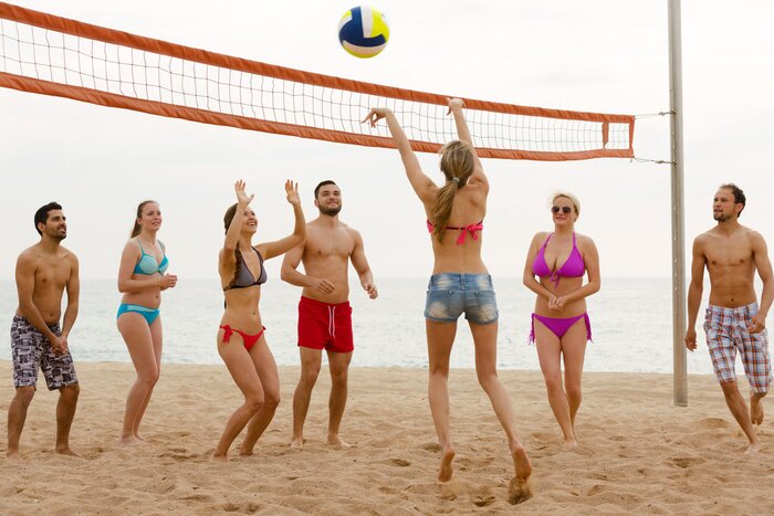 Sticker Vrienden spelen volleybal