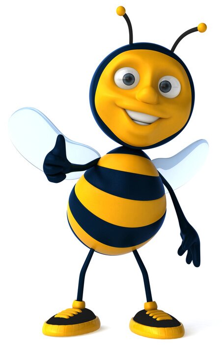 Sticker Vrolijke bijen moderne computergraphics