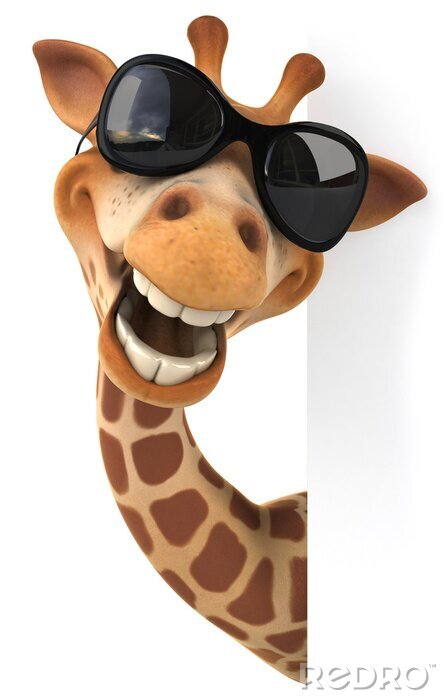 Sticker Vrolijke giraf met bril