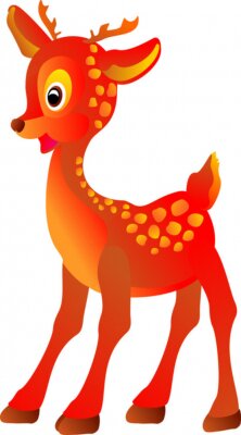 Sticker Vrolijke reekalfillustratie voor kinderen