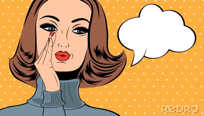 Sticker Vrouw met stripballon