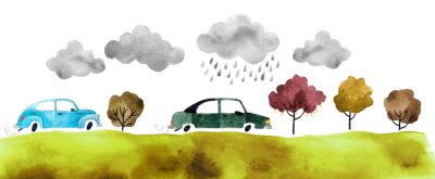 Sticker Watercolor auto's