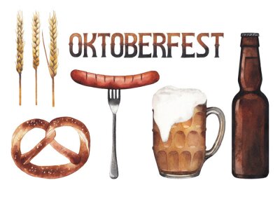 Sticker Watercolor oktoberfestival