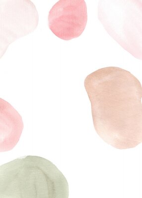Sticker Watercolor set of abstract aesthetic warm forms