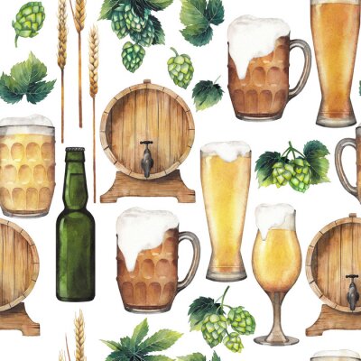 Sticker Waterdleur Oktoberfest naadloos patroon