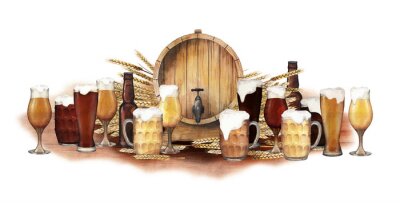 Sticker Waterverf oktoberfestival design