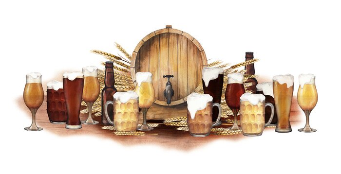 Sticker Waterverf oktoberfestival design