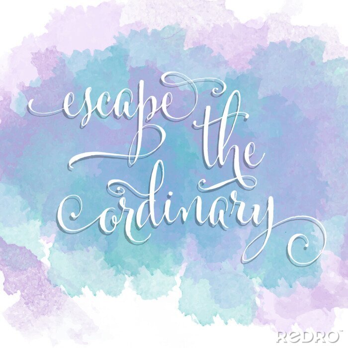 Sticker Waterverftypografie met heldere letters