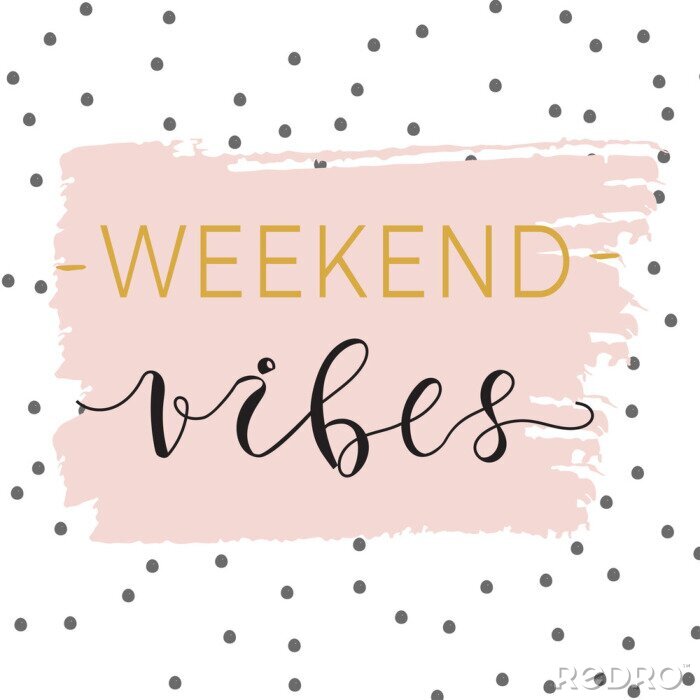 Sticker Weer typografische illustratie met weekendbelettering