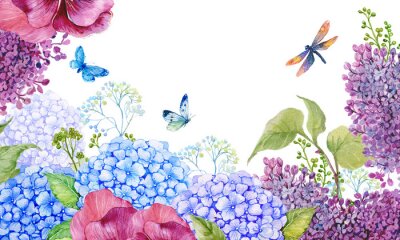 Sticker Weide met hyacinten