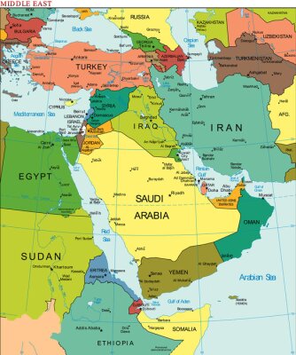 Wereld Aarde Midden-Oosten Continent Land Kaart