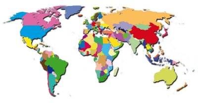 Sticker wereld-kleuren