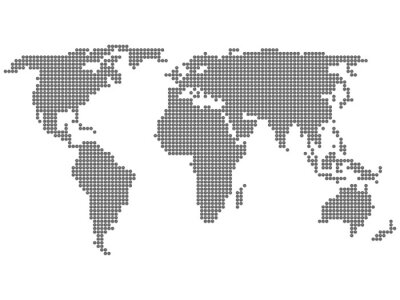 Sticker wereldkaart cirkel