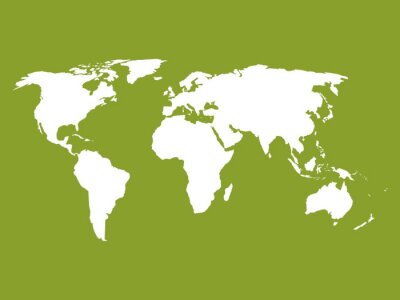 Wereldkaart op een groene achtergrond