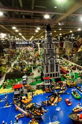 Sticker Werf met een vuurtoren LEGO mock-up