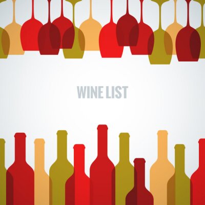 Sticker wijn glazen fles kunst achtergrond