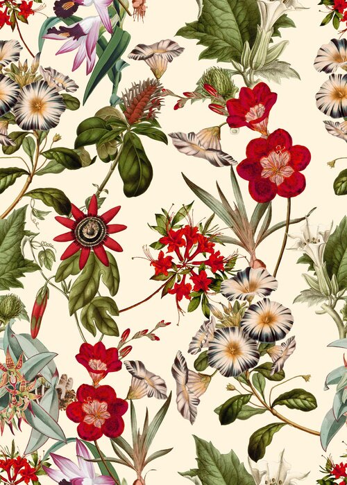 Sticker Wilde veldbloemen op een lichte achtergrond