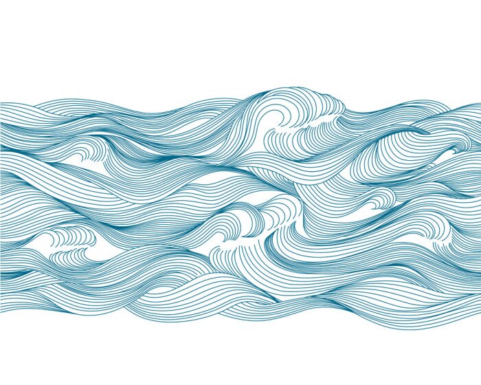 Sticker Winderige zeegolven