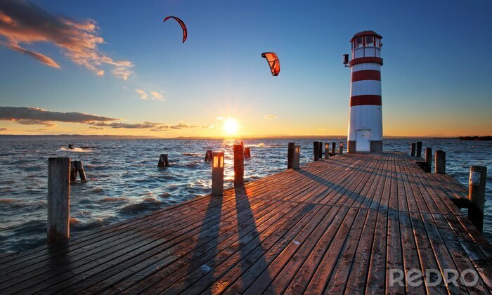 Sticker Windsurfers bij de vuurtoren