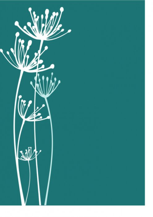 Sticker Witte bloemen op een zee achtergrond